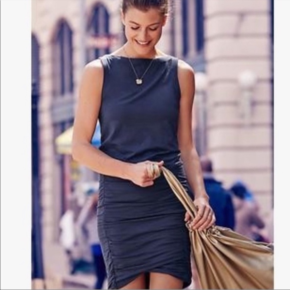 Athleta Charcoal Gray Sleeveless Midi Dress